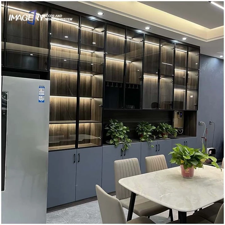 Aluminum Cabinets Next To The Dining Table