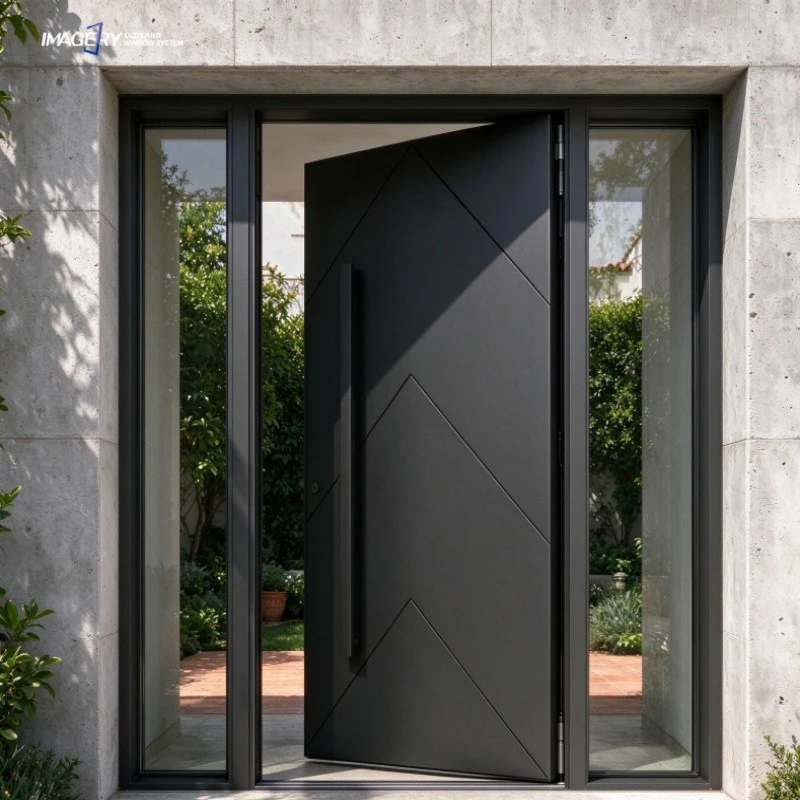 Black Modern Aluminum Pivot Door For Entrance Hotel best Black Modern Aluminum Pivot Door For Entrance Hotel best