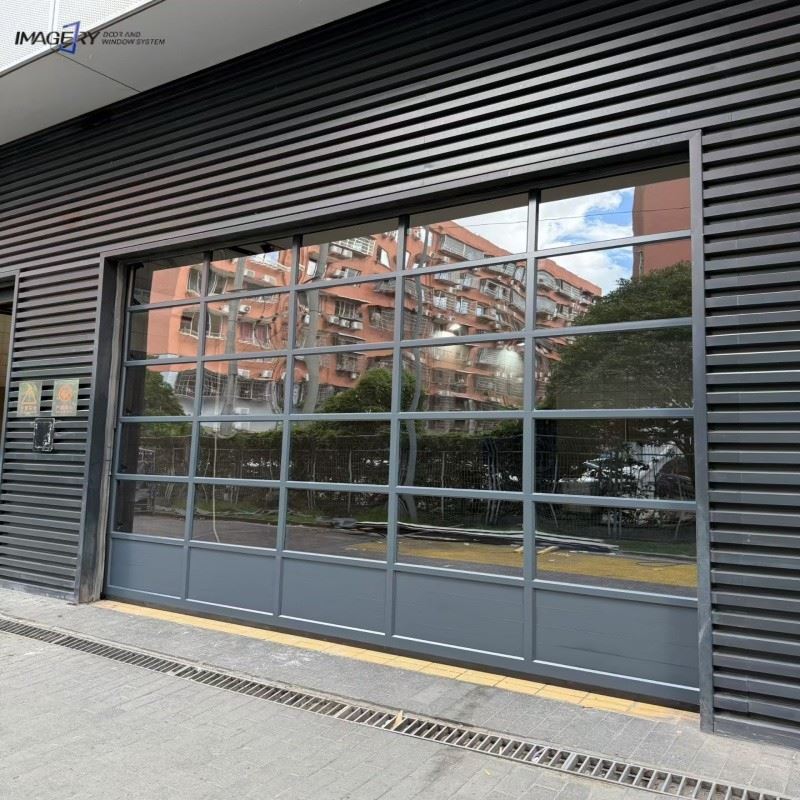 Electric Clear View Sectional Aluminum Glass Garage Door factory